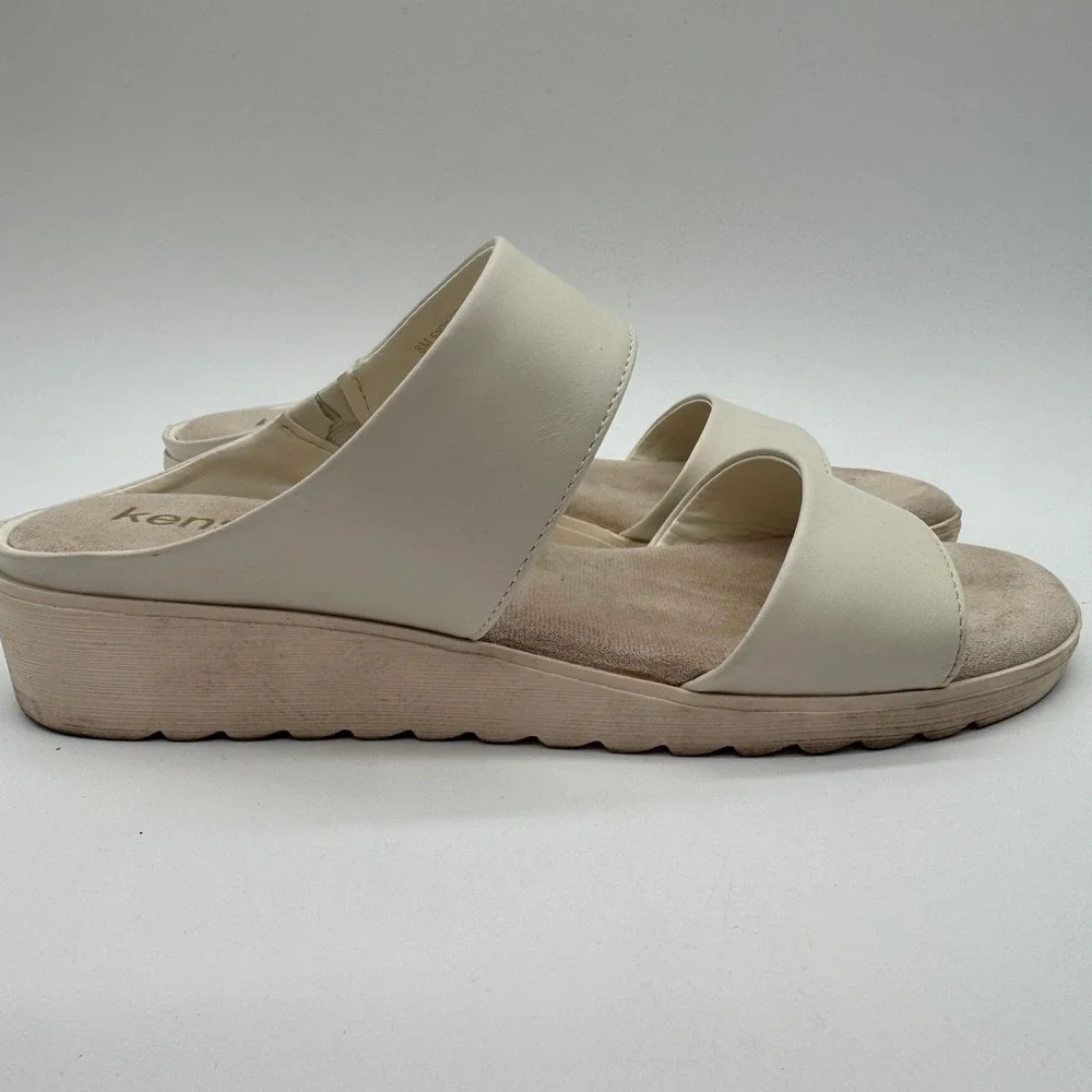 Kensie‎ Endy Comfort Beige Double Strap Slide Sandals Women's Size 8